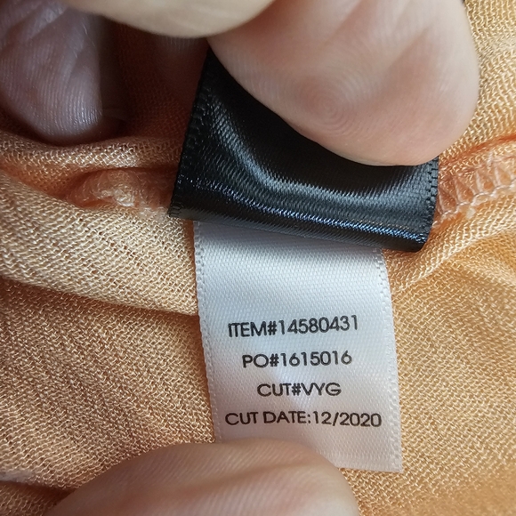 Torrid Peach Star Print Gauze Tank Top Smocked Size 00 (L) NWT - Picture 14 of 14